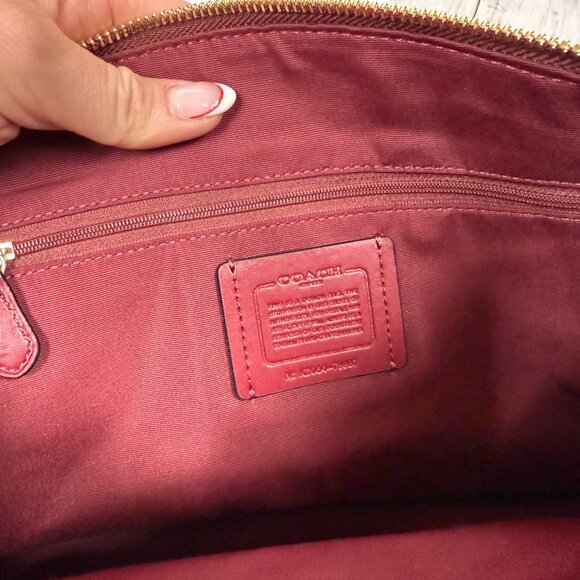 Coach Red Prairie Pebble Leather Satchel - Picture 6 of 6